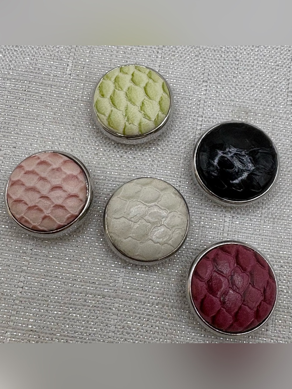 REPTILE SNAKESKIN - Ginger Snaps & Co. Snap Button Charms - Set of 5